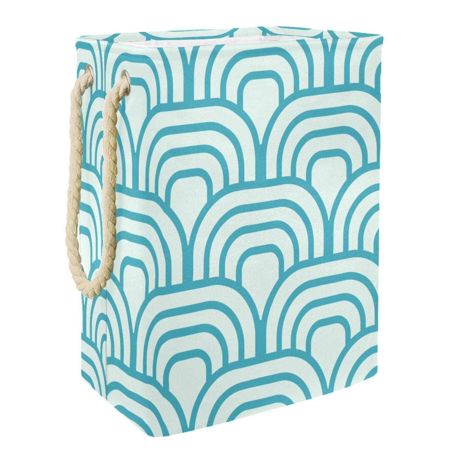 Panier à linge imperméable demi-cercle bleu pour rangement linge sale
