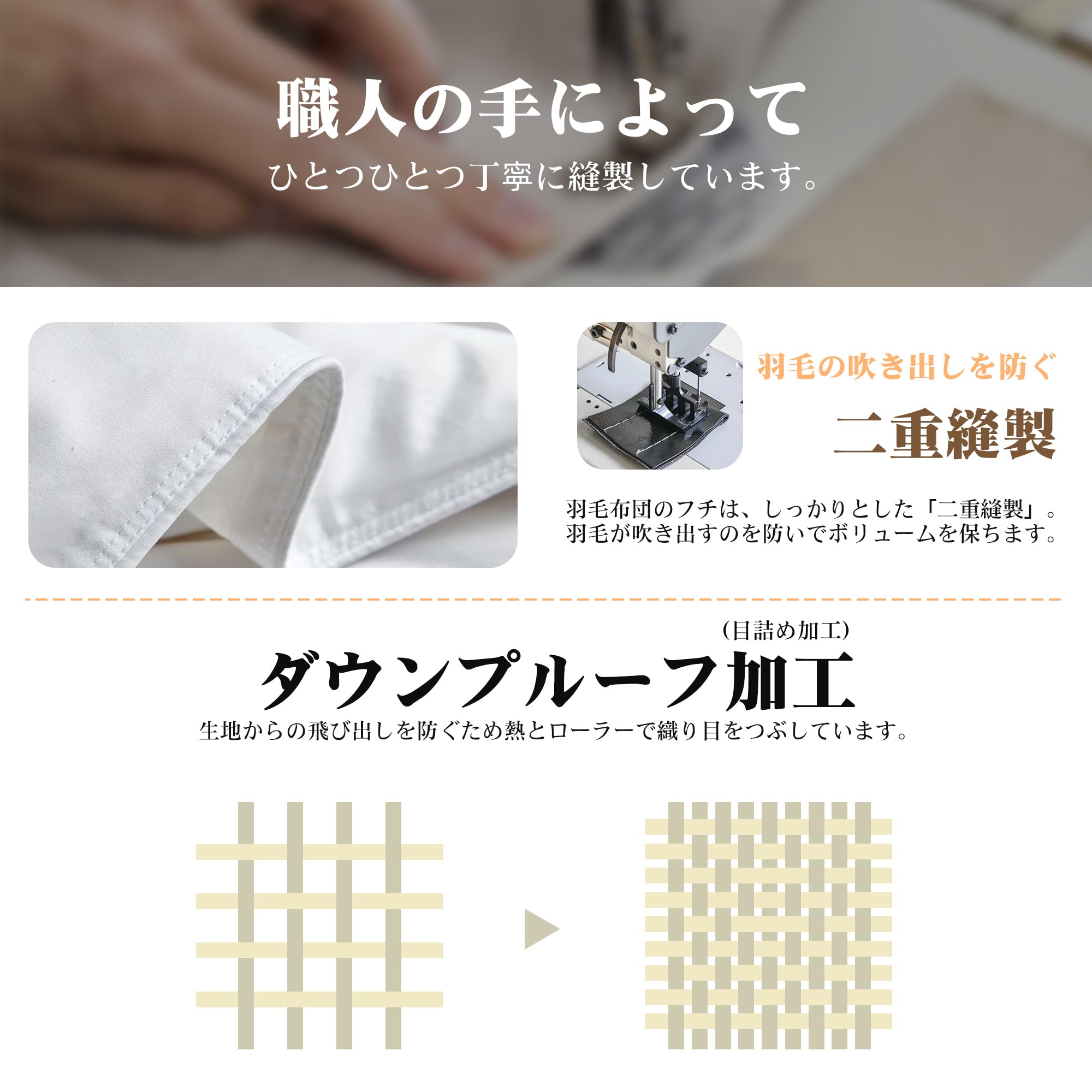 Amazon｜掛け布団 羽毛布団 シングル ダウン85% かけ布団【85%超長綿