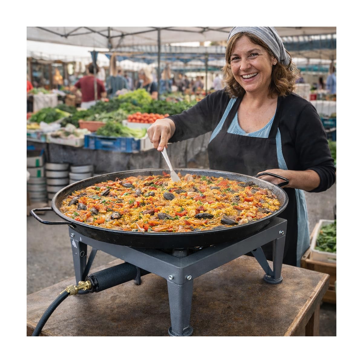 INTEC - Réchaud à gaz 7500W Professionnel Charge 200Kg Tout Fonte 4 Pieds renforcés - Réchaud Pro Marché Cuisson Confiture, Paella