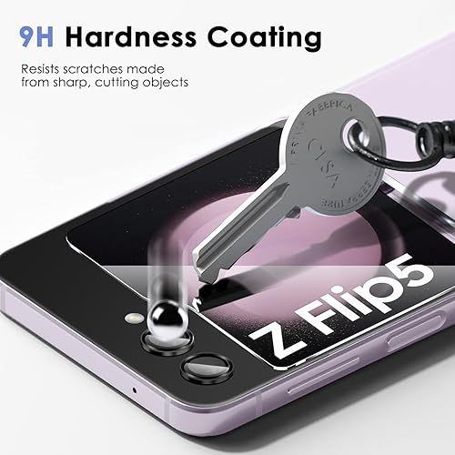 Miniatura 6 de Fotbor 3+3+2 protectores de pantalla para Samsung Galaxy Z Flip 5, paquete de 3 protectores de pantalla interior flexible + 3 protectores de