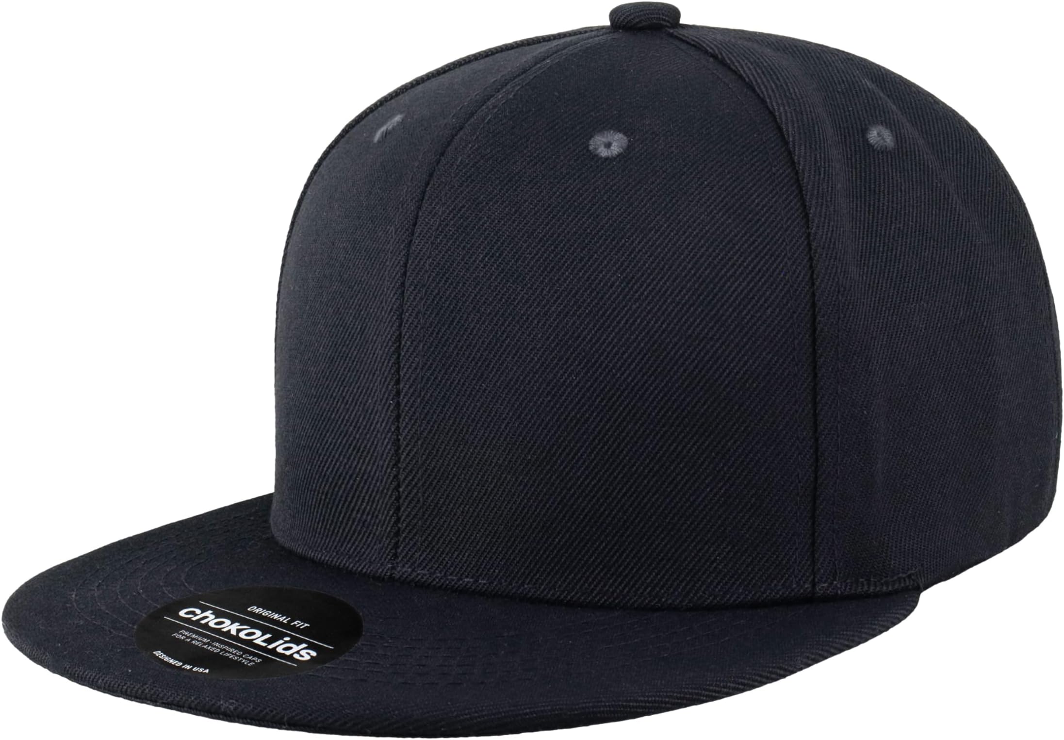 [CHOK.LIDS] Men's Flat Bill Visor Classic Snapback Hat Blank Adjustable Brim High Top End Trendy Color Style Plain Tone Baseball Cap
