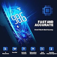 Vista 4 de Termómetro sin contacto para adultos y niños, termómetro digital para bebés con alarma de fiebre, resultado rápido en 1 segundo, fácil de usar, modo