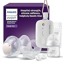 PHILIPS Avent tiralatte elettrico doppio a mani libere, con motore di qualità ospedaliera, che imita il ritmo di suzione del bambino, estrazione fino a 85 volte al min, 2 vasetti, SCF547, 11