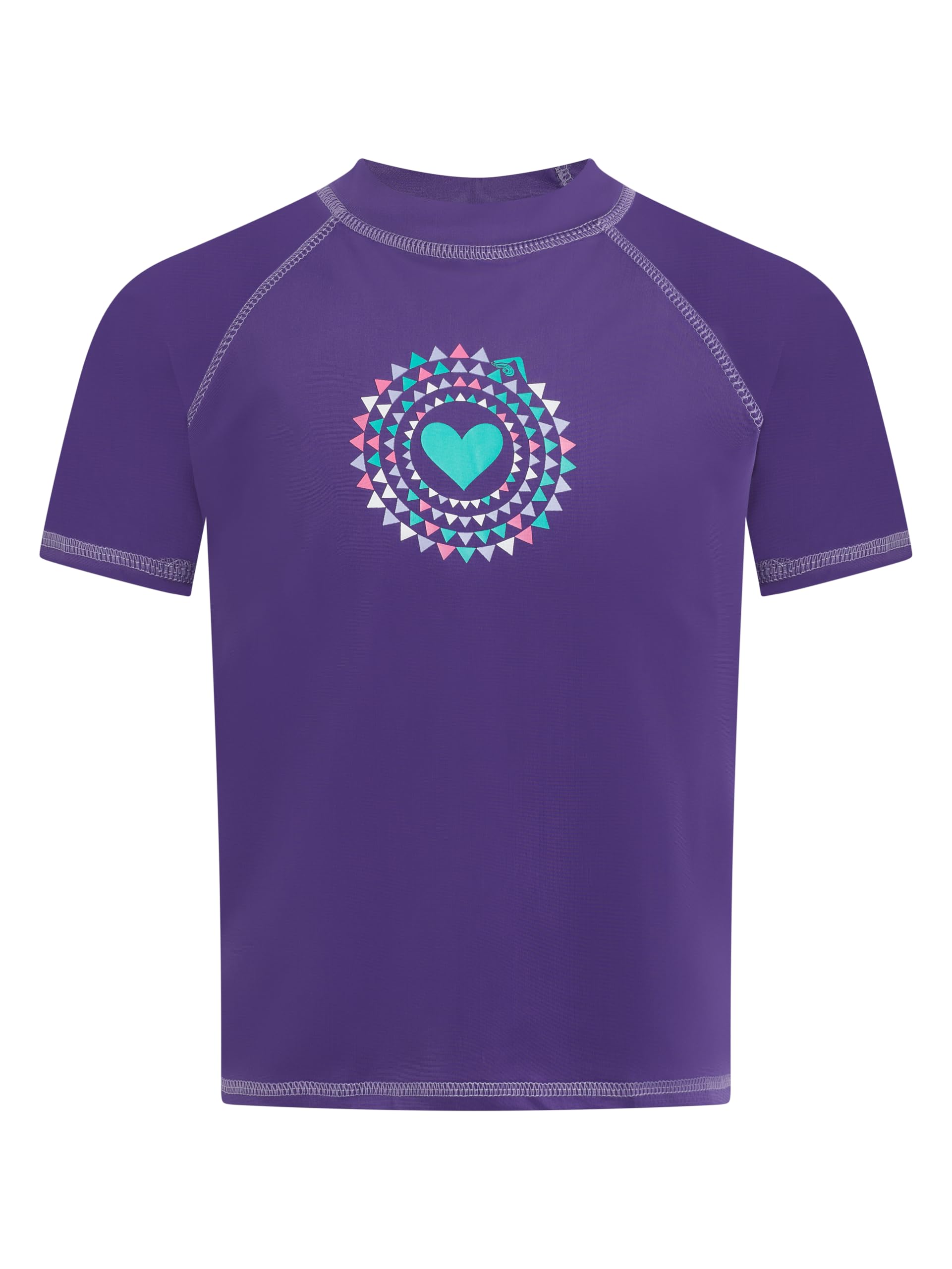 Kanu Surf Girls' Jade Rash Guard UPF 50+ Sun Protection Short Sleeve Swim Shirt