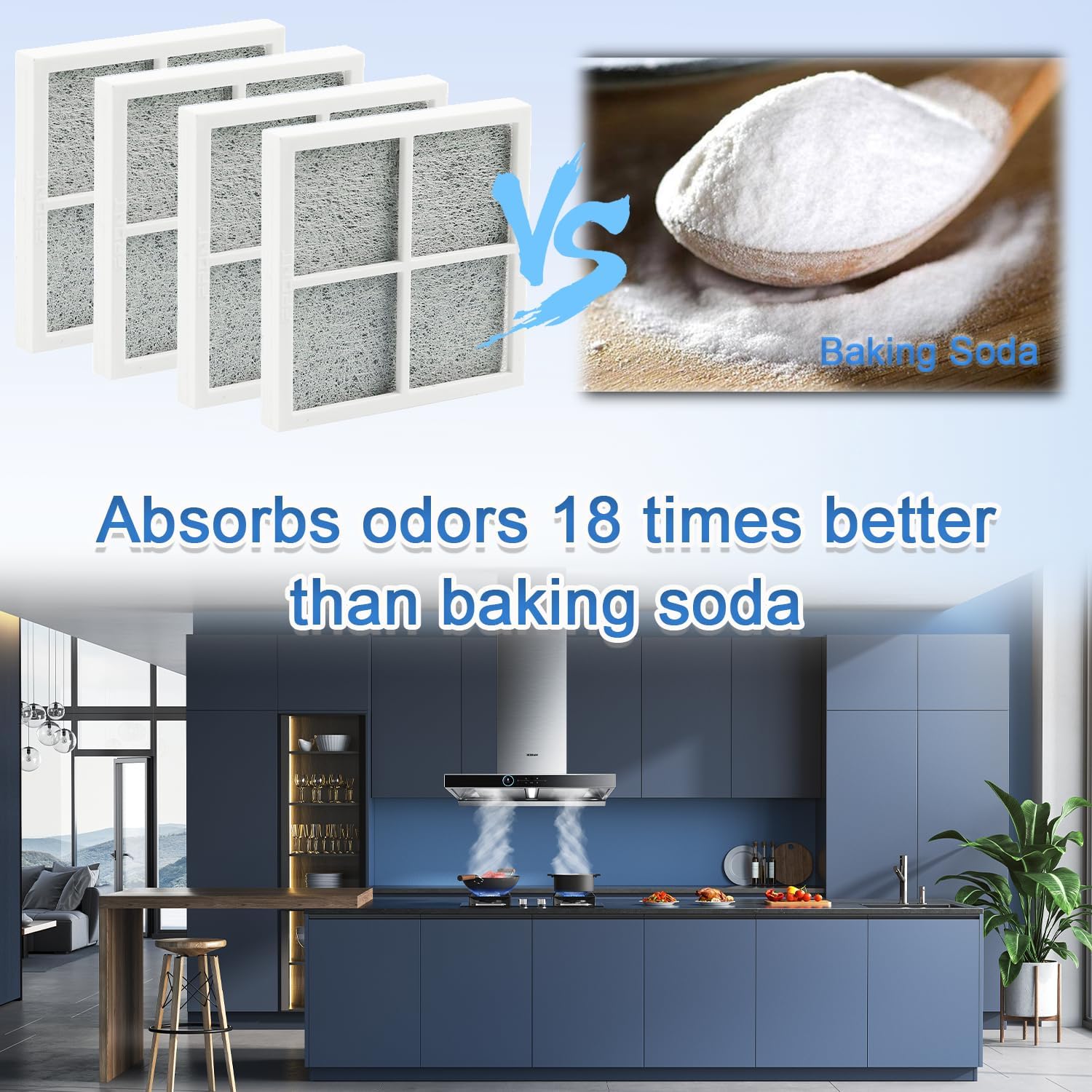 LT120F Replacement Refrigerator Air Filter, Refrigerator Filter Replacement Compatible with LG Kenmore Elite 469918, 9918, ADQ73214402, ADQ73214403, ADQ73214404, ADQ73334008 - (4 Pack)