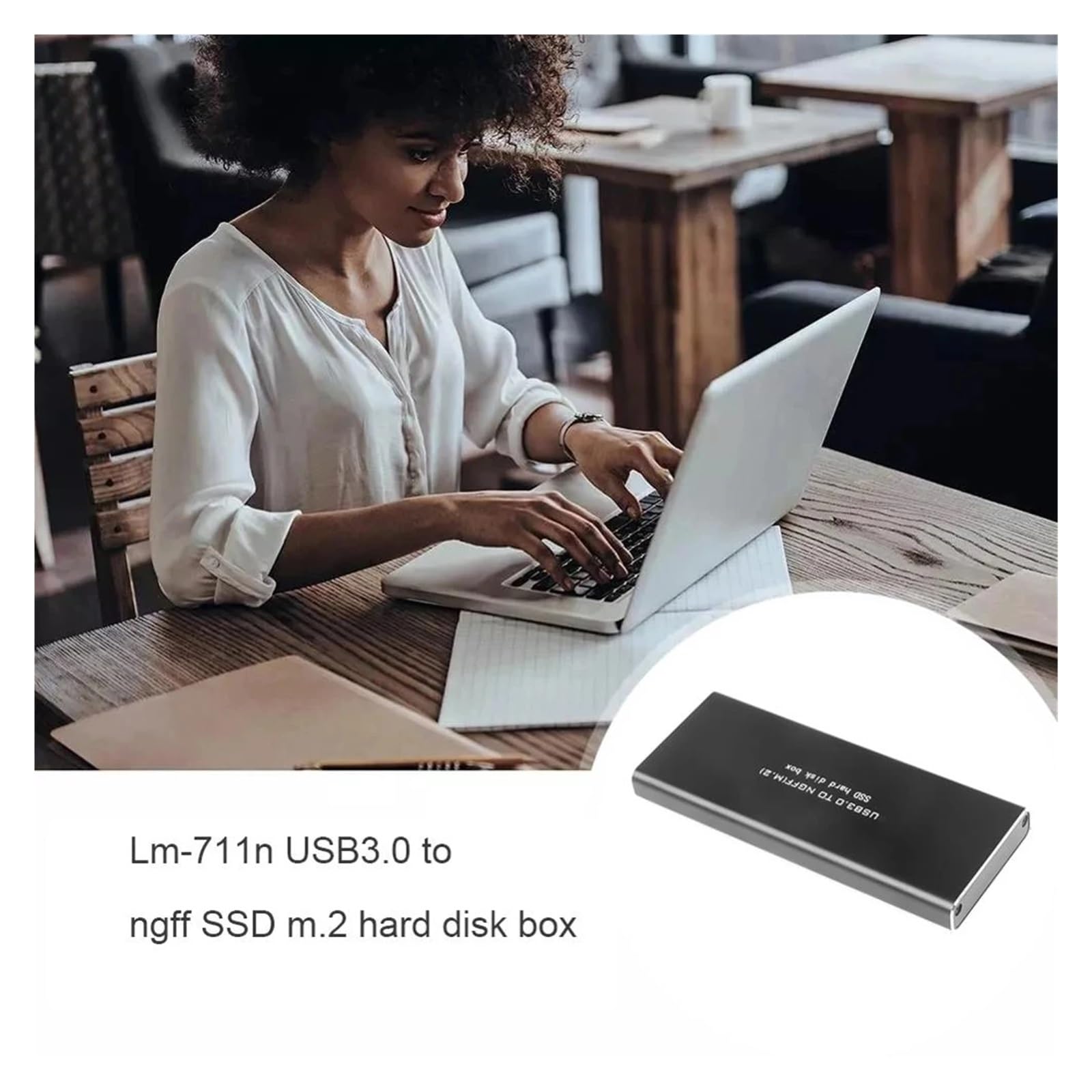 Custodia for HDD USB3.0 M.2 a USB3.0SATA, Custodia for Disco Rigido Mobile, 2230/2242/2260/2280 mm