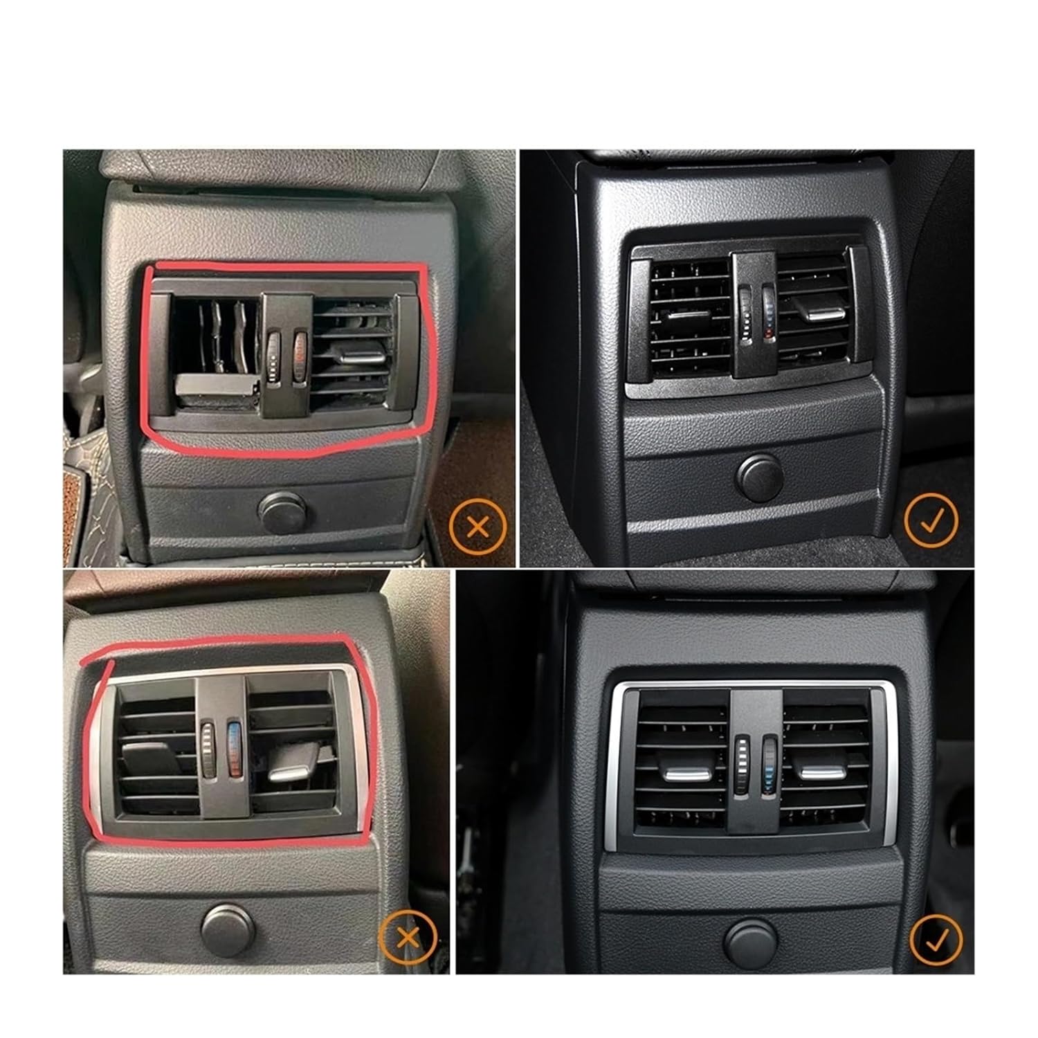 Rear Conditioning Air Vent Outlet Assembly Fit for BMW 1 2 3 4 Series F20 F22 F30 F31 F34 F36 F87 F32 F82 64229265350 64229333675(A)