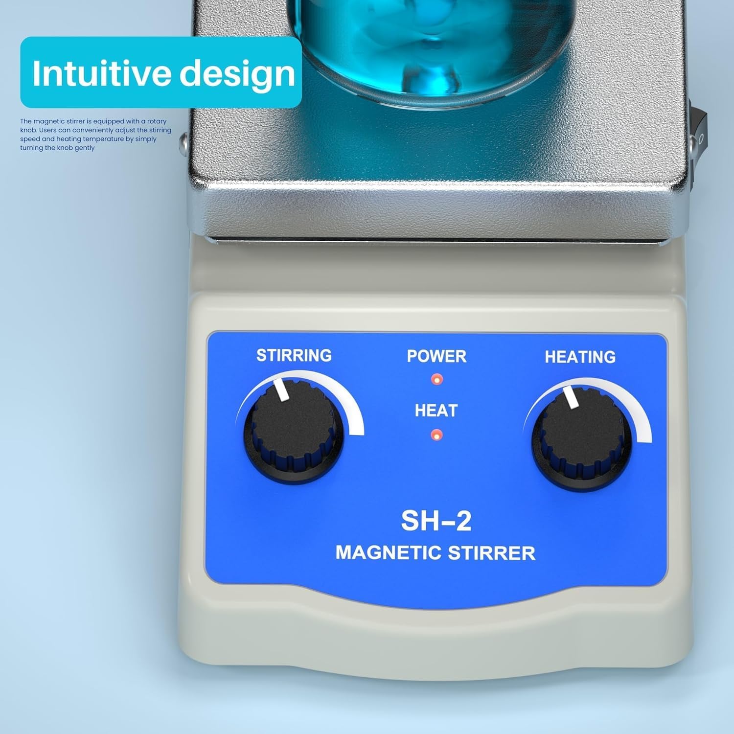Agitadora Magnética Placa Caliente con Recuperador de Barra Agitadora, 100-2000RPM Agitador de Placa Caliente, Max.270℃ Agitador Magnético de Placa Calefactora, Max.2000ml Agitador Magnético