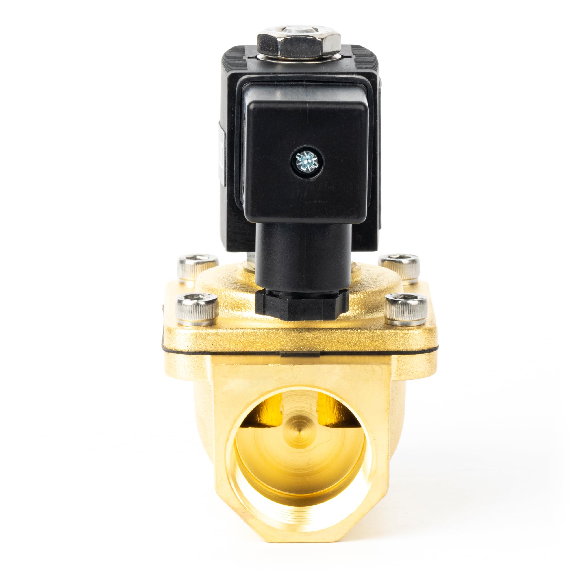 U.S. Solid Zawór elektromagnetyczny 1" - mosiądz AC 220 V z uszczelką Viton, normalnie zamknięty, typ skrzynki przyłączeniowej, gwint G