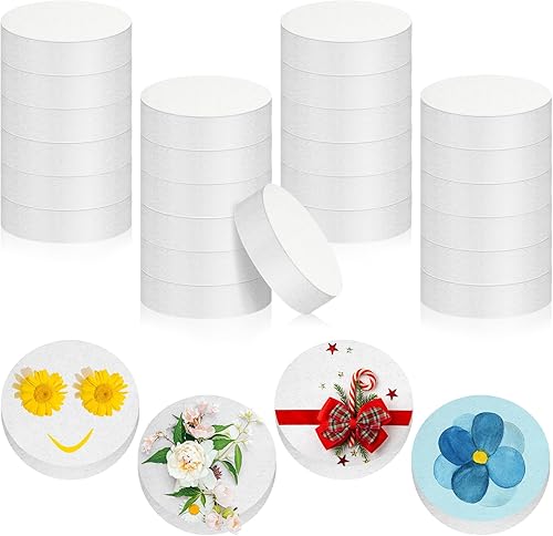 Miniatura 9 de Henoyso 24 círculos de espuma de poliestireno, cilindros de espuma para manualidades, bloque redondo de espuma blanca para manualidades,