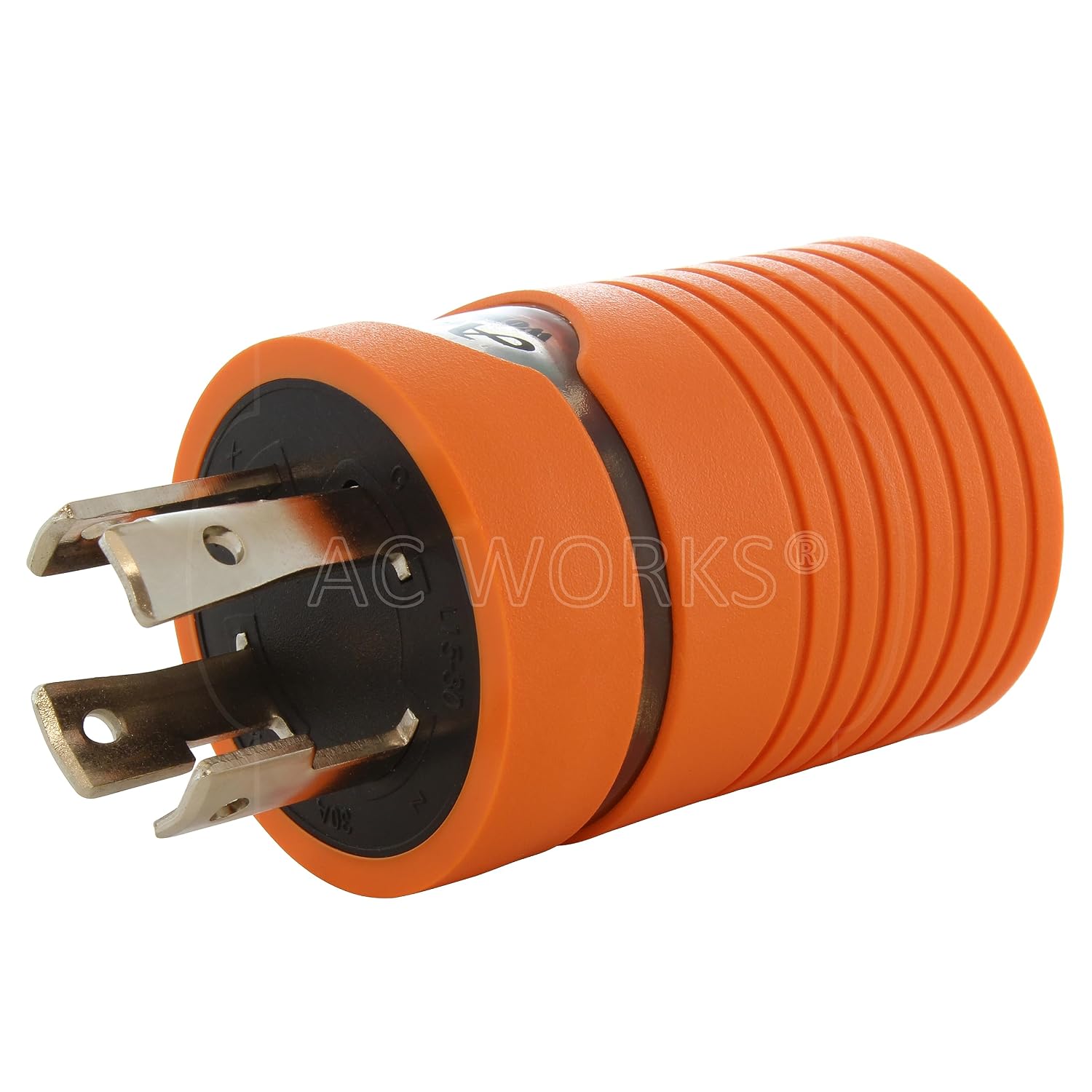 L15-30P 3-Phase 30A 250V 4-Prong Plug to 6-15/20R 250V 15/20A T-Blade (Compact)