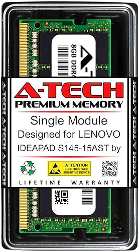 A-Tech 8 GB de RAM para Lenovo IDEAPAD S145-15AST (1 x 8 GB) DDR4 2400 MHz SODIMM PC4-19200 260-Pin Non-ECC Unbuffered Laptop Módulo de