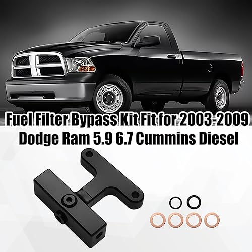 Miniatura 3 de JERBOR Kit de derivación de filtro de combustible, herramienta de eliminación de filtro de combustible para Dodge Ram 5.9 6.7 Cummins Diesel