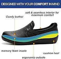 Vista 4 de UZB Mocasines ortopédicos para mujer, zapatos cómodos y casuales de vestir con espuma viscoelástica