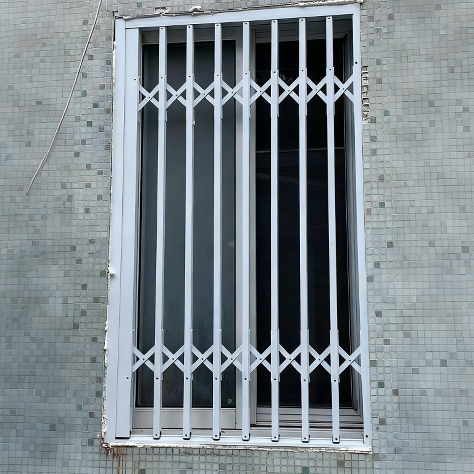 Verstellbares, einziehbares Sicherheitsgitter für Fenster, abschließbar, bruchfest, für Kinder und Haustiere, 56 x 71 cm, Fenster- und Schutzzaun