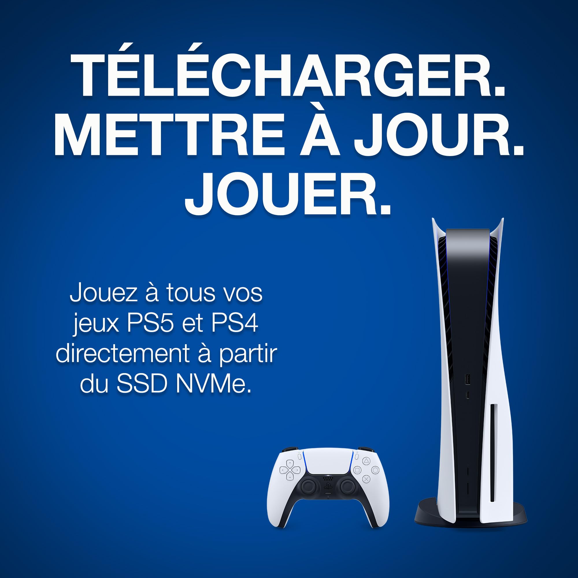 Seagate Game Drive pour PS5, 1 To, SSD interne NVMe – NVMe 1.4 PCIe 4e génération sous licence officielle, jusqu'à 7 300 Mo/s avec dissipateur de chaleur (ZP1000GP3A2001)