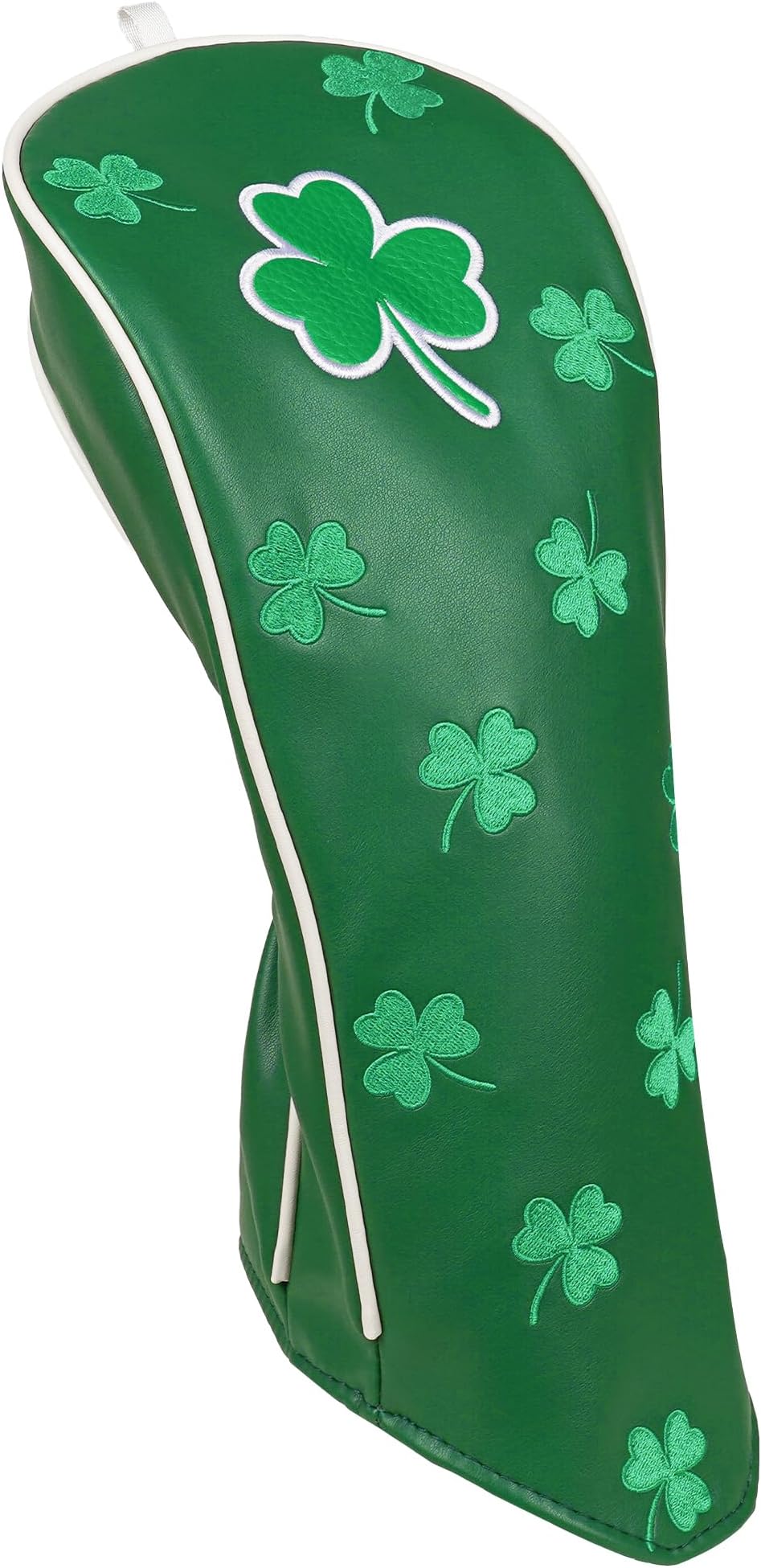 Golf Driver Club Head covers for 460CC DR #1 Elastic Closure Green PU Leather Lucky Clover Embroidery
