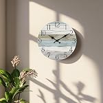 Wall Clock, Silent Non Ticking Wall Clocks Battery Operated, Rustic Wooden Clocks Decorative for Kitchen, Bathroom, Bedroom, Living Room, (8 Inch)