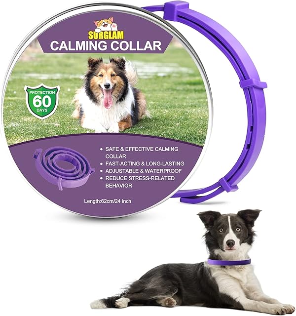 Calming Collar for Dogs, Adjustable Waterproof Safe Pheromone Calm Collars, Anxiety Relief & Anti Stress Dog Collars with 60 Days Long Lasting Calming Effect for Large Middle and Small Dogs