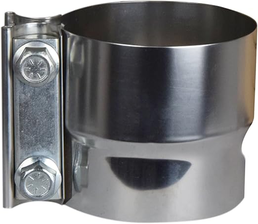 2.5 inch Exhaust Clamp - Lap Joint Exhaust Band Clamps Preformed Stainless Steel - 1 Piece