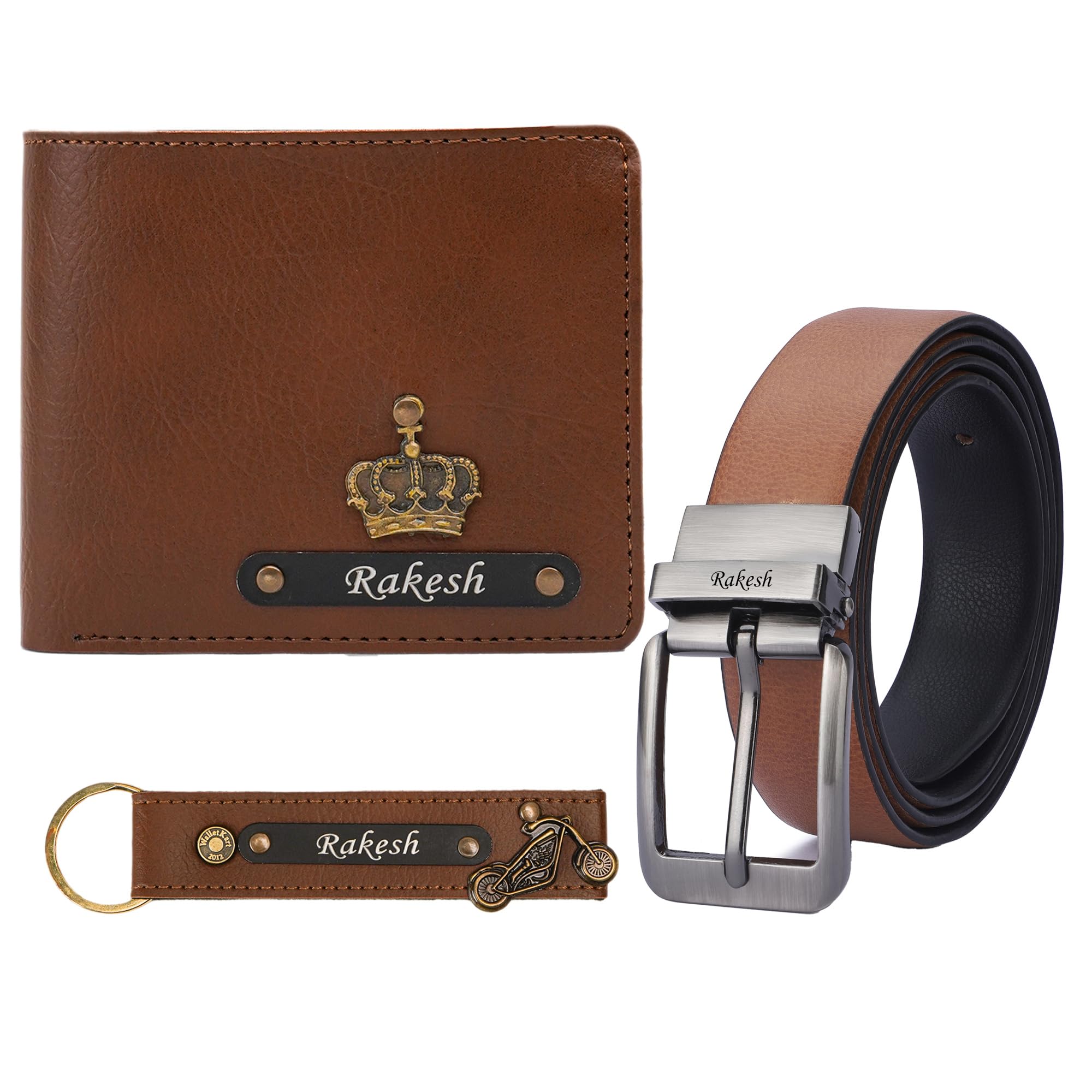 Customized Name Engraved Wallet keychain & belt Combo for men | Personlised (3 in 1) Gift for Boyfriend, Friend, Husband, Father & Son on Birthday, Anniversary & Special Occasions-image-25