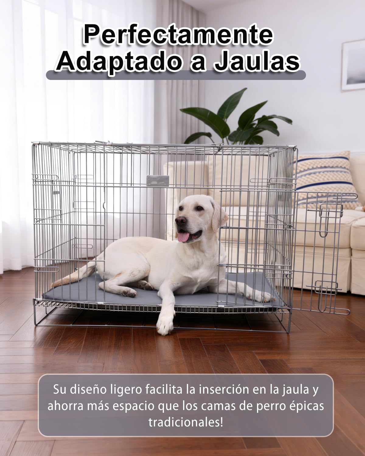 Cama Perro Verano Mediano Impermeable-90x57cm,Alfombra para Perros en Cuero Artificial,Colchón Lavable & Fácil de Limpiar,Exterior Portátil & Compacto Tapete Perro,Interior & Viaje,Gris