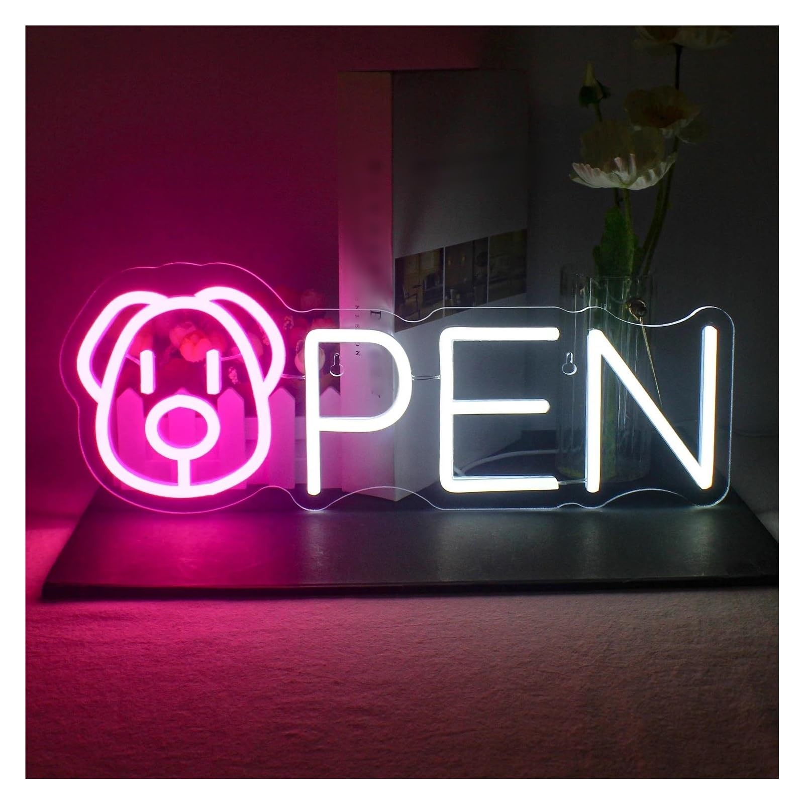 LEMST Signs Lamp Open Neon Signs for Business Light USB Powered Bar Store Hotel Shop Club Pet Shop Art Wall Decor 42cmх15.7cm