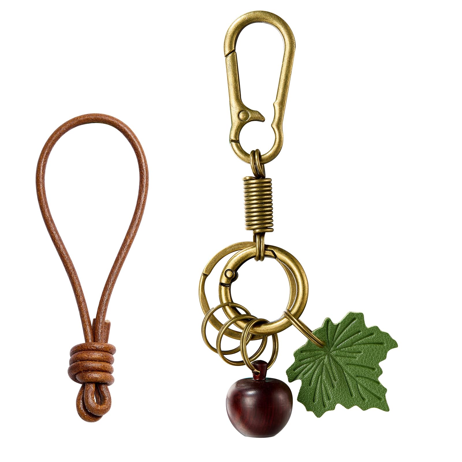 WEWAYSMILE Ledertaschenanhänger für Handtaschen, süße Glocken-Schlüsselanhänger für Damen mit Ringschnalle aus Legierung für Geldbörsenanhänger, Handtaschendekoration, Rucksackzubehör