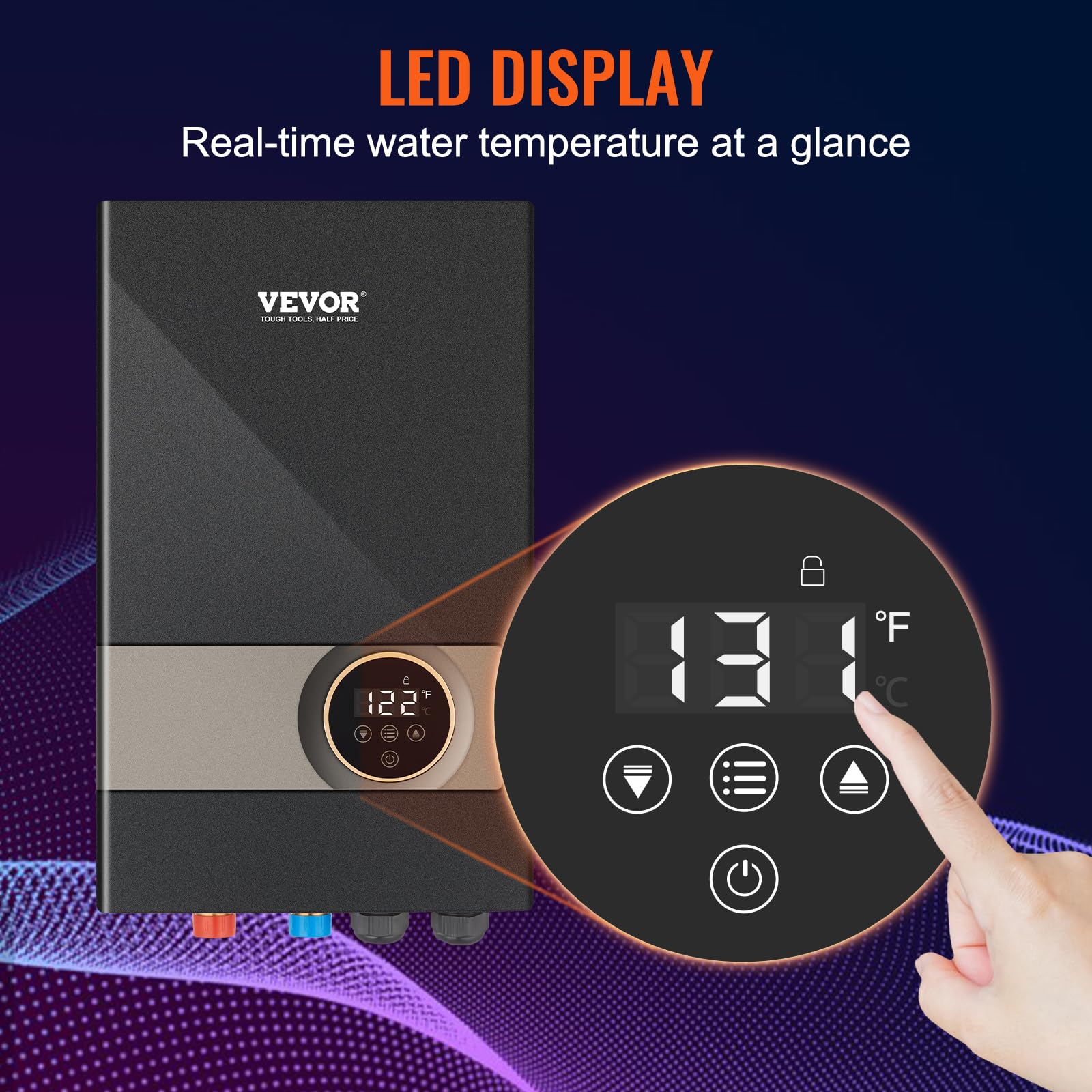 VEVOR Instant Water Heater, 18kw Electric Tankless Water Boiler, Digital  Temperature Display u0026 Easy Installation u0026 24-Hour Water Supply, For Kitchen  Bathroom Shower Mall Salon Shampoo ETL Listed - Amazon.com