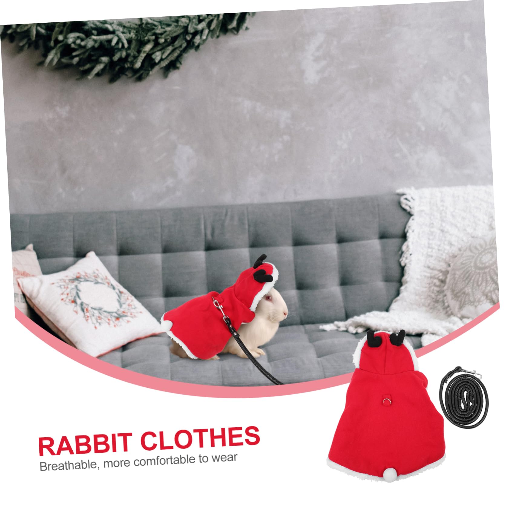 Didiseaon 3Pcs Maiale Riccio Vestito Petto Cincillà Rosso Christams Ratto Vacanza Corda Furetto Gatto Per Con Piccolo Cucciolo Coniglio Cappello Cinghia Bunny Antler Criceto