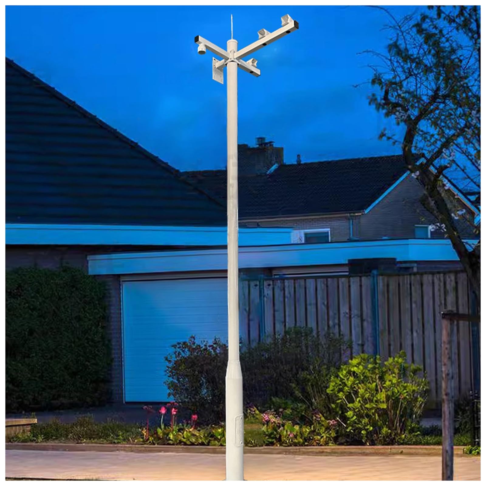 Poteau de surveillance robuste, support en métal pour caméras extérieures