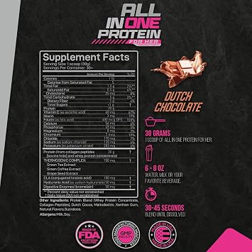 Forzagen All in One Protein for Her | Womens Protein Powder with Multi Collagen Peptides | Hydrolyzed Collagen Supplement, Gut Health, Great for Pre & Post Workout | Dutch Chocolate, 30+ Servings