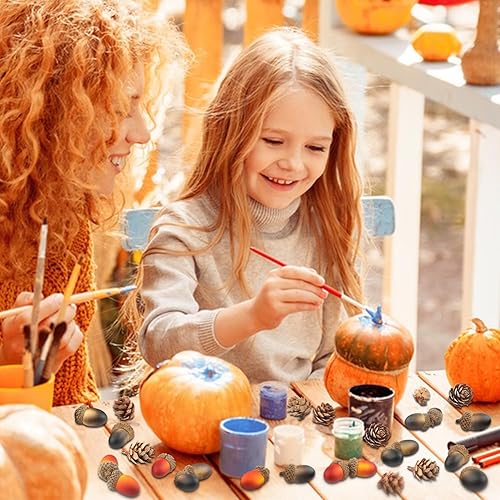 Miniatura 4 de YIYA 240 piezas de conos de pino decoración de bellotas artificiales de Acción de Gracias, Navidad, mini conos de pino naturales, adornos de