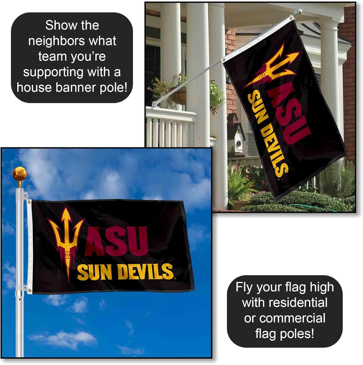 Arizona State Sun Devils ASU University Large College Flag - Image 3