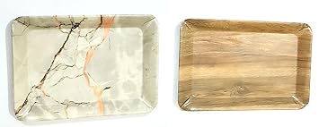 The Home Market Small Tray Set of 2 Pcs for Snacks Tea Coffee Biscuit Namkeen to Serve to Your Guest 8