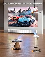 Vista 7 de ELEPHAS Mini proyector para iPhone, proyector portátil con trípode, proyector exterior HD de 1080P, proyector de películas compatible con Android