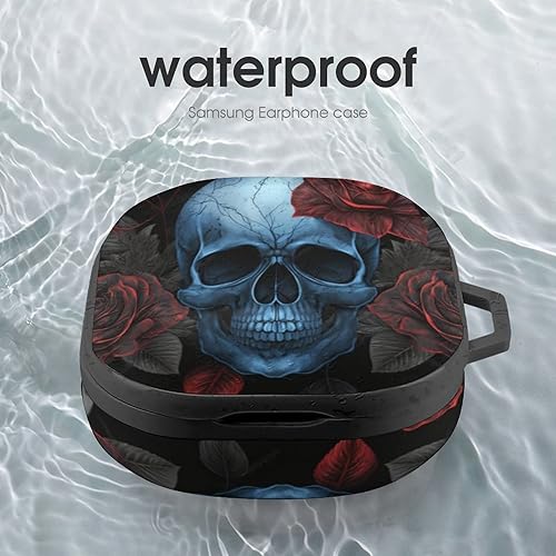 Miniatura 7 de Carcasa rígida para Samsung Galaxy Buds 2 Pro/Live/Pro con diseño de calavera y rosa azul