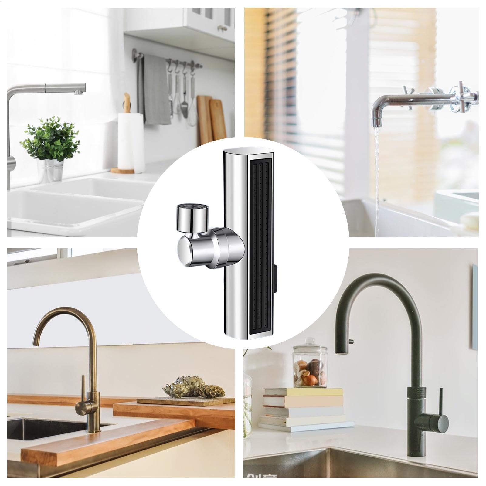 Faucet Sprayer Nozzle, 3-Function Kitchen Sink Faucet Parts, Splash-Proof Bathroom Faucet Attachment, Kitchen Faucet Sprayer, Bathroom Faucet Sprayer, Restaurant Sink Faucet Attachment, Toilet F