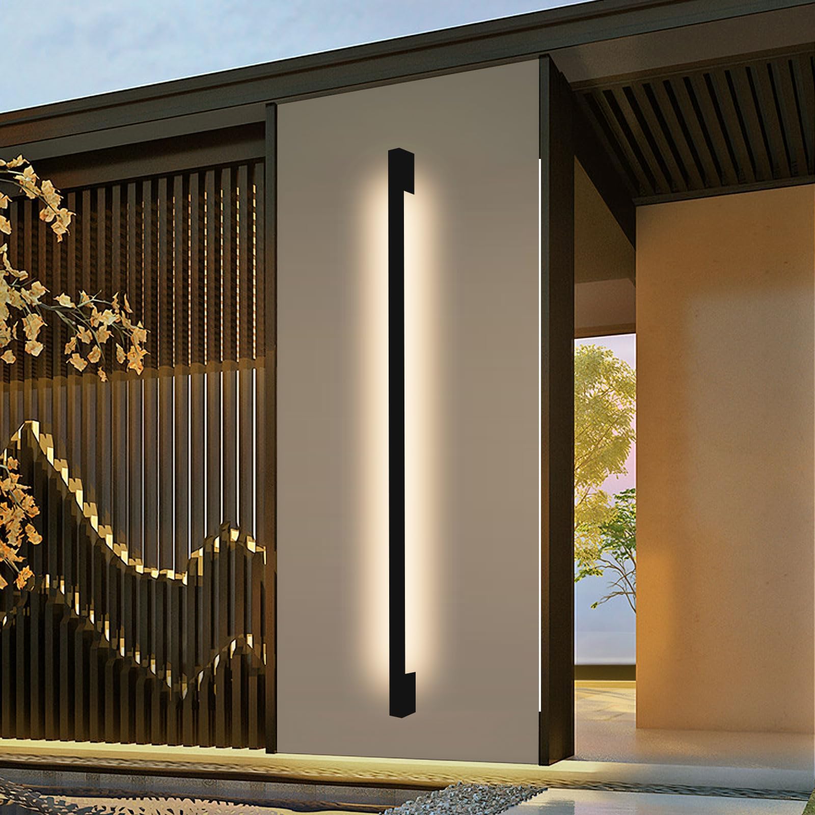 Moderne und dekorative LED-Wandleuchte, IP65, Bande aus Aluminium, ideal für einen Garten, UNE Villa oder ein Couloir (weiß, 100 cm)