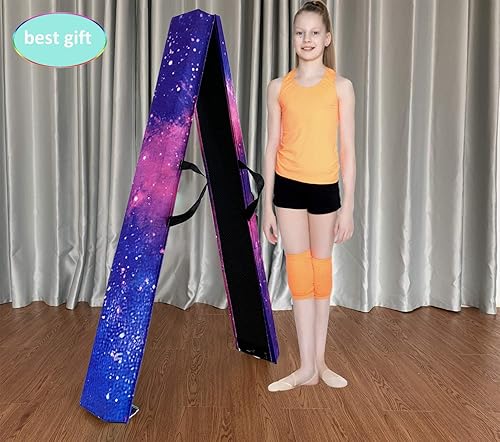 Miniatura 41 de MARFULA Viga de gimnasia plegable de 6 pies, 8 pies y 9 pies, haz de equilibrio de espuma – Extra firme – Cubierta de gamuza – Parte inferior verde