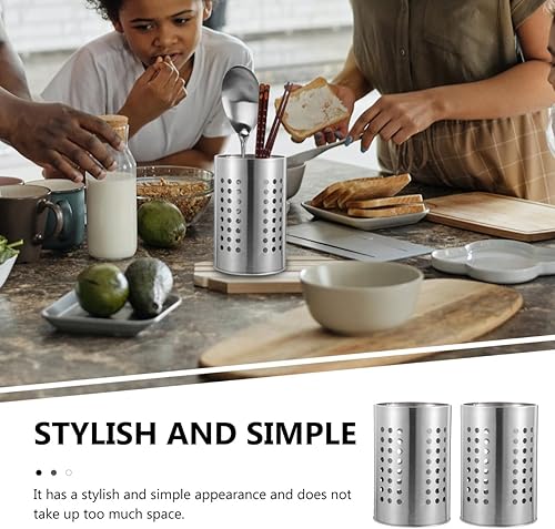 Miniatura 5 de DOITOOL 2 soportes para utensilios de cocina de acero inoxidable para encimera y cucharas, soportes para palillos, cuchara y tenedor para