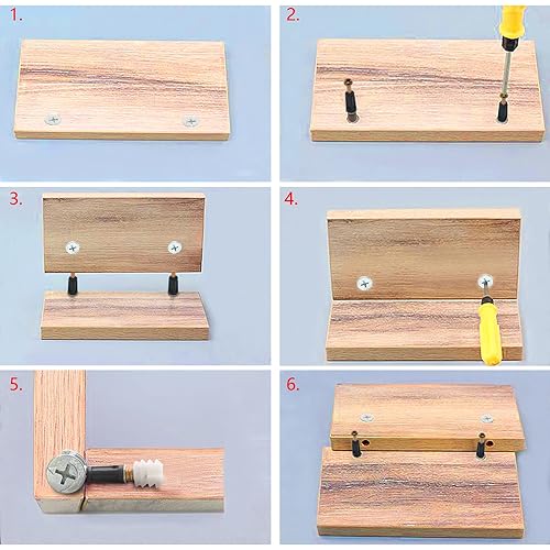 Vista 20 de Juego de 24 clavijas de tornillo de leva de 1.378 in para conexión de muebles, juego de tuercas de bloqueo de leva 3 en 1 de 0.59 pulgadas, conector