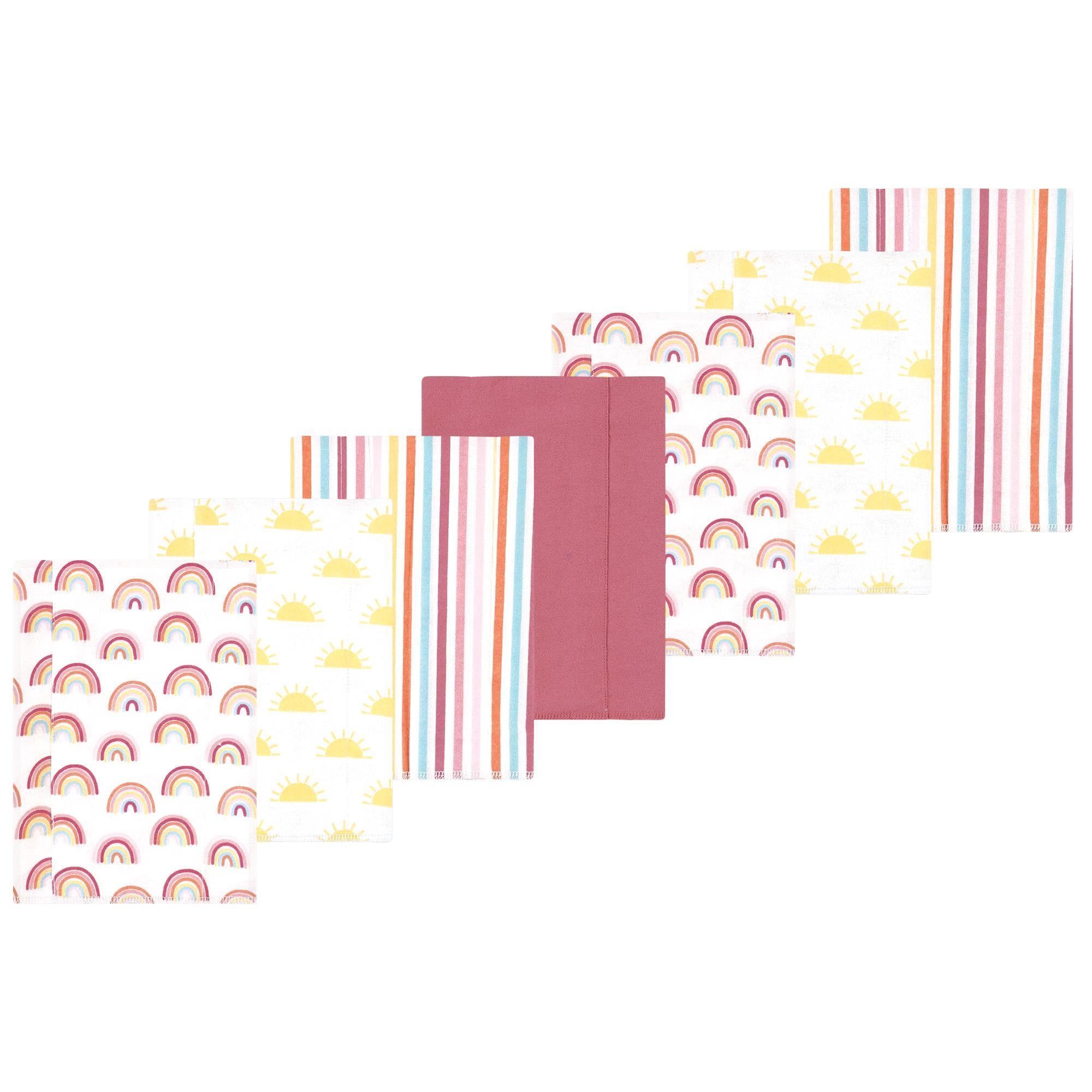 Luvable Friends Hudson Baby Flannel Burp Cloths 7pk, Sunny Sky