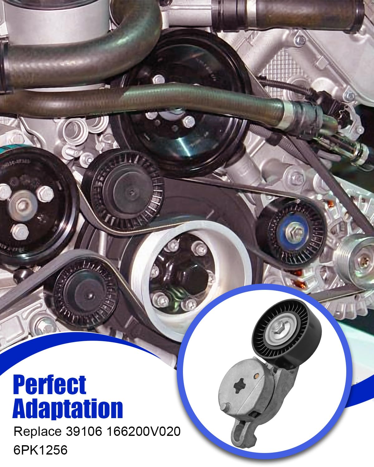 Serpentine Belt Tensioner Kit for Toyota Camry 2.5L 2012-2017 RAV4 2009-2018 (LE XLE SE Limited Platinum Adventure) Scion tC 2011-2016 Replace 39106 49449 166200V020