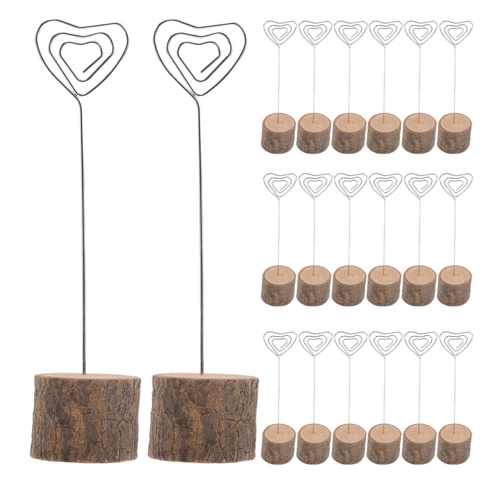 Gadpiparty 20pezzi Porta Segnaposto Rustici in Legno per Tavolo Espositore per Biglietti da Visita Porta Numeri da Tavolo Segnaposto in Kraft per Feste di Matrimonio