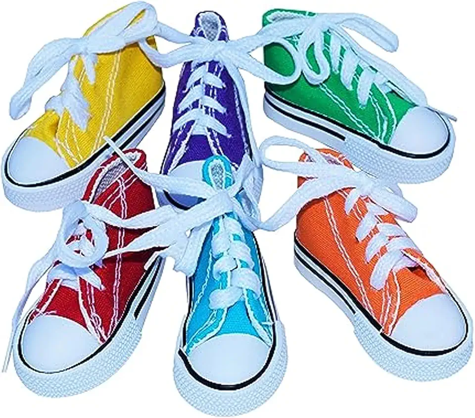 Super Bird Creations SB1058 Sneakers Bird Foot Toy - Engaging, Chewable Rubber &amp; Fabric, Perfect for Medium &amp; Large Birds like Parrots, Parakeets Cockatiels -Colorful &amp; Fun - 3”x1-1/2”x1-1