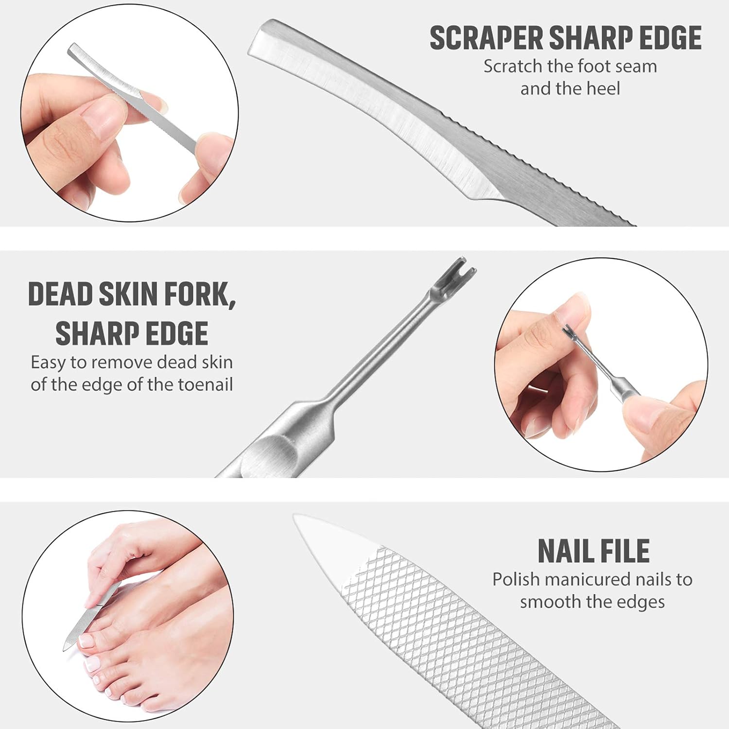 15 Pieces Ingrown Toenail Tools Stainless Steel Foot Nail Tools, Toenail File and Lifter, Nail Clipper, Cuticle Cutters, Cuticle Pusher and Manicure Pedicure Tools for Ingrown and Thick Nail (Red)
