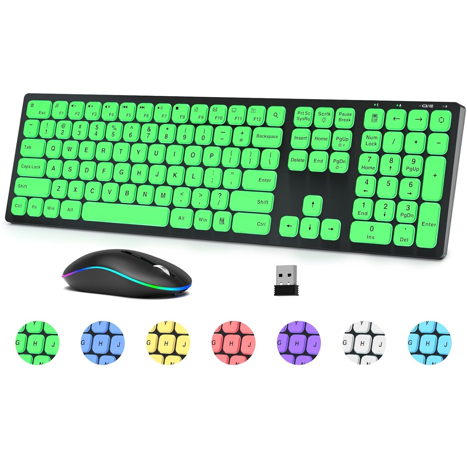 Amazon.in Buy Wireless Keyboard and Mouse Combo with 7 Colored