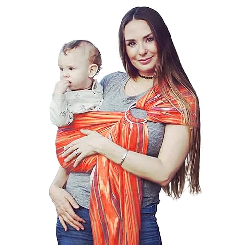Miniatura 27 de Hip Baby Wrap Portabebés Ring Sling para bebés y niños pequeños – Hermoso, 100% algodón suave, portabebés para bebés de 8 a 35 libras – Regalo