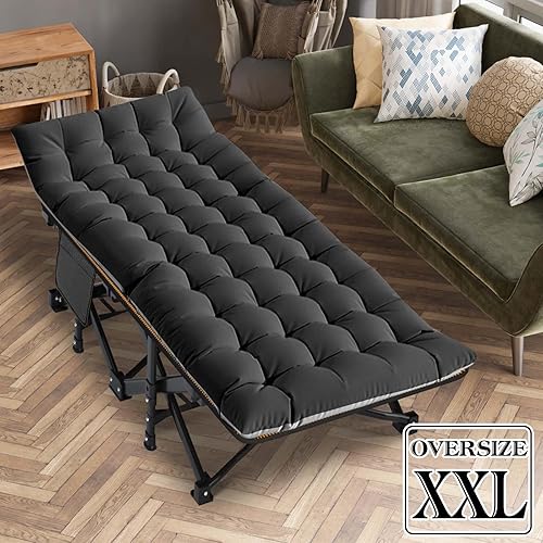 Miniatura 5 de LILYPELLE Catre plegable para acampar, catres de dormir resistentes con bolsa de transporte, catres de campamento de viaje portátiles Oxford de